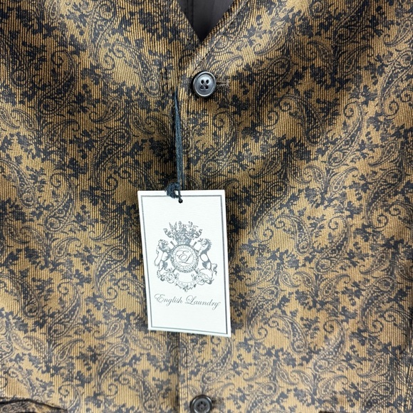 English Laundry Brown Paisley Floral Print Vest Size XL - Picture 6 of 8